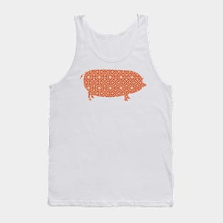 Pig Silhouette with Pattern Tank Top